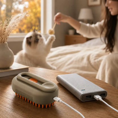 3-in-1 Dampfbürste für Katzen & Hunde | Fellbürste