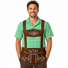 Herren Oktoberfest Hemd Lederhosen Print | Bayerisches Trachtenhemd