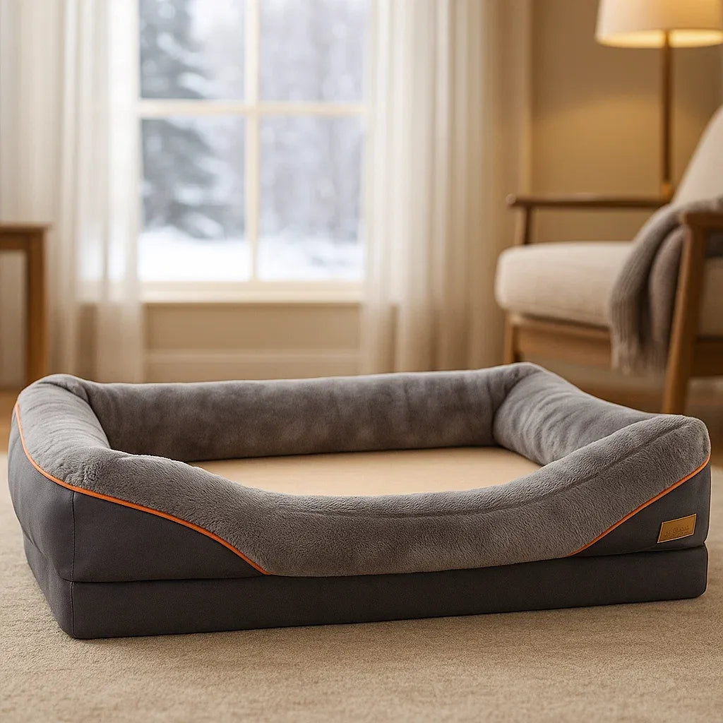 Winter Hundebett mit Memory-Schaum | Warm, Weich & Pflegeleicht