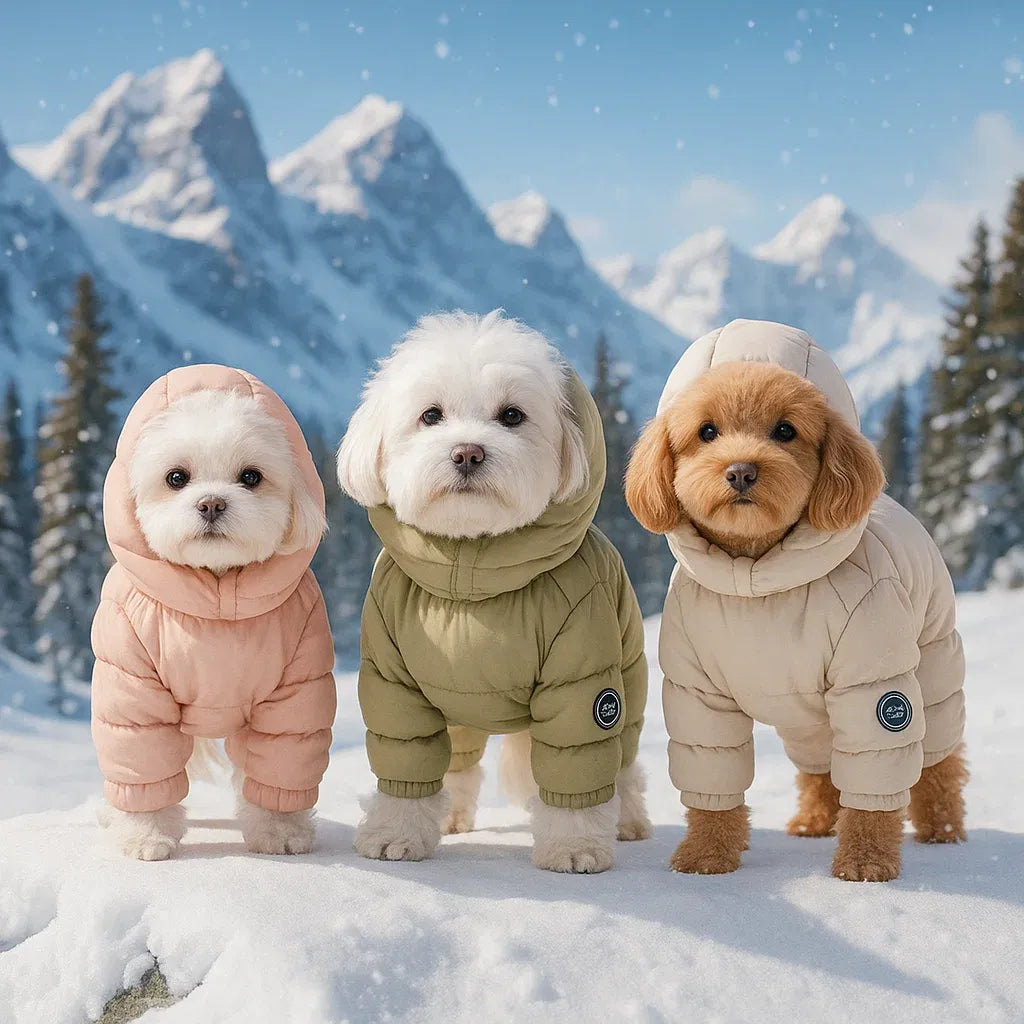 Winter Hundemantel mit Kapuze | Warmer Mantel für Kleine Hunde