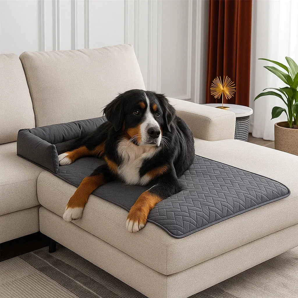 Hundebett mit Sofabezug | wasserfest & waschbar mit gemütlichem Rand