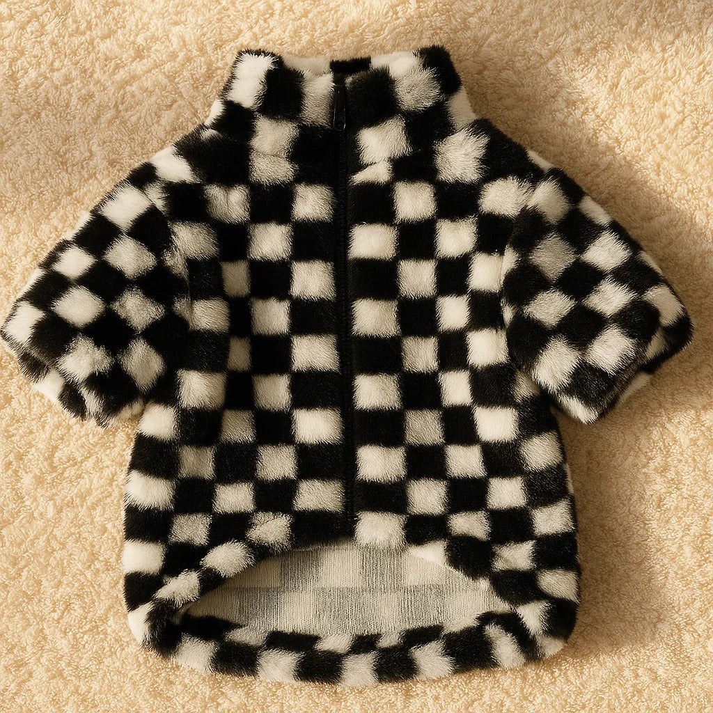 Hundemantel Schwarz Weiß | elegant, warm & stilvoll für Hunde