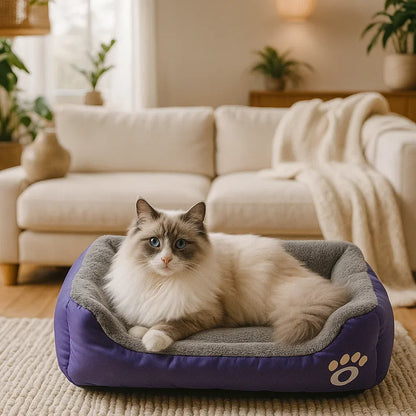 Katzenbett Winter | Weiches Beruhigungsbett für Wärme & Geborgenheit