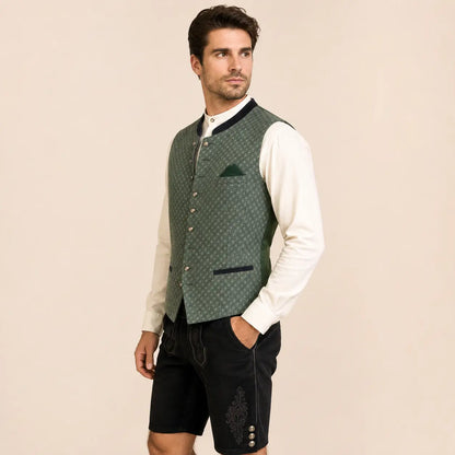 Trachtenweste Herren Grün | Elegante Weste für Oktoberfest
