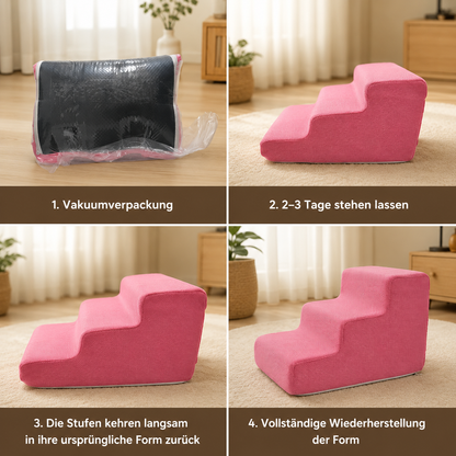 3-stufige Hundetreppe aus Schaumstoff mit rutschfestem Bezug