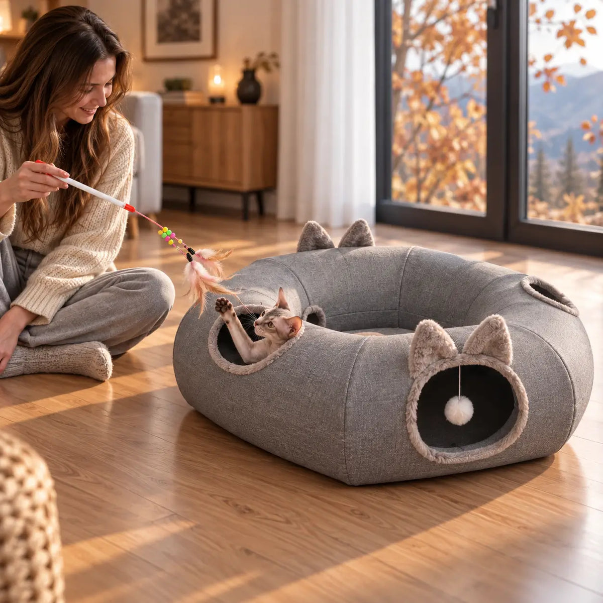 Katzentunnel mit Bett Lifestyle-Bild