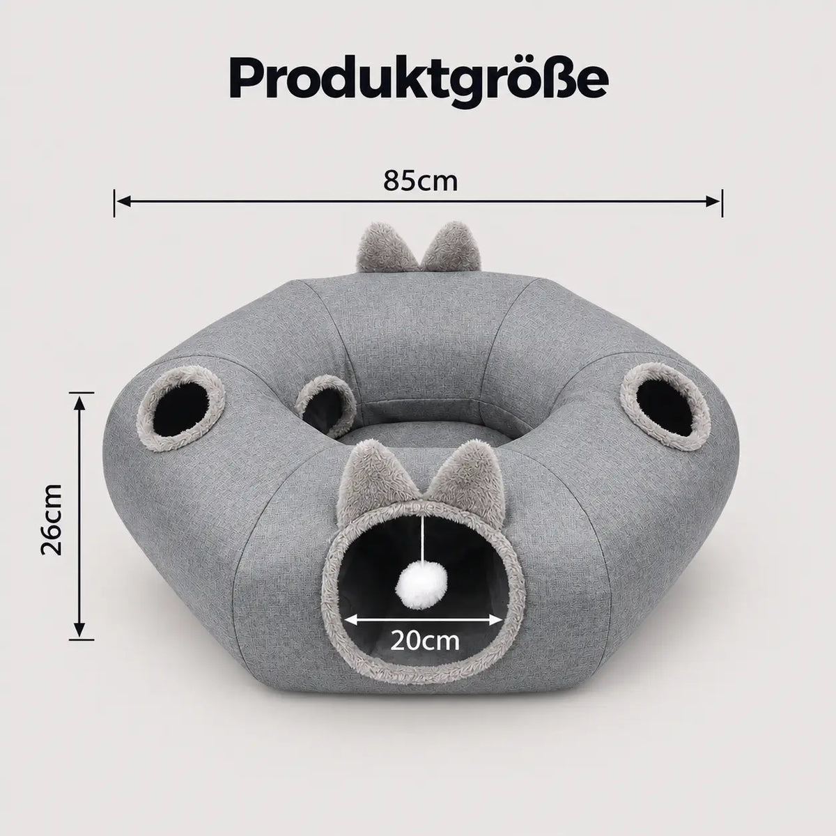 Katzentunnel mit Bett Produktgröße