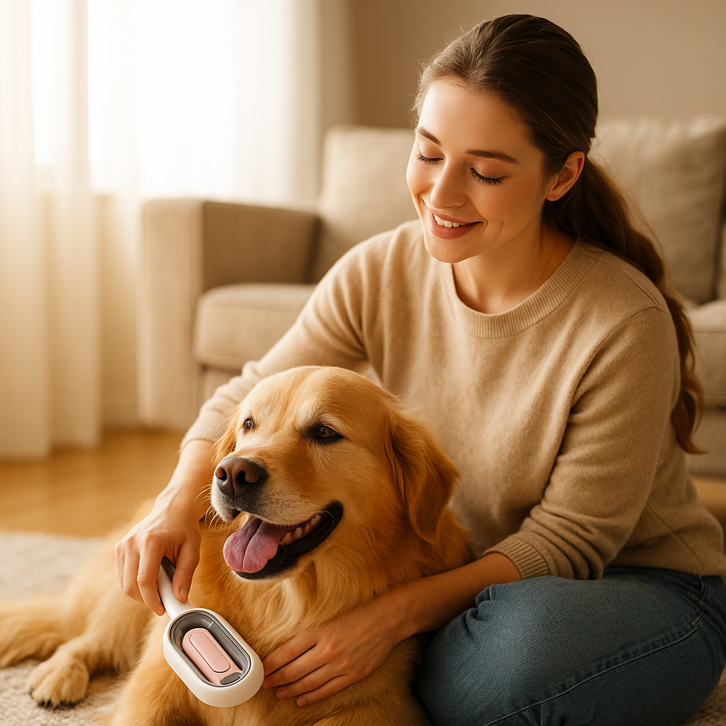 Tierhaarbürste für Möbel, Kleidung & Fellpflege – 2-in-1 Silikonbürste für Hunde & Katzen