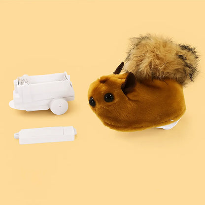 Interaktives Katzenspielzeug gegen Langeweile – Selbstfahrender Plüsch-Hamster für Bewegung & Spaß