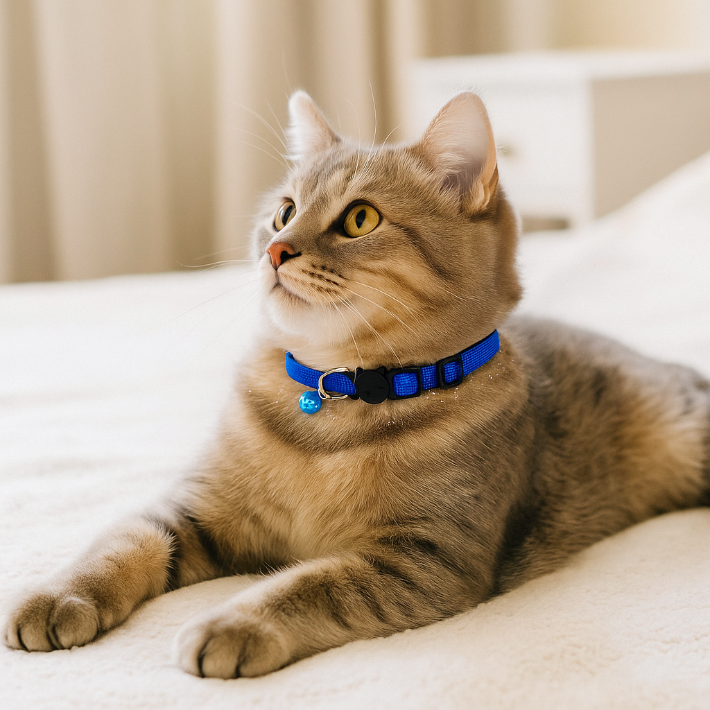 Katzenhalsband mit Sicherheitsverschluss & Glöckchen – Verstellbar & leicht für Freigänger