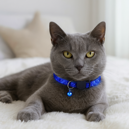 Katzenhalsband mit Sicherheitsverschluss & Glöckchen – Verstellbar & leicht für Freigänger