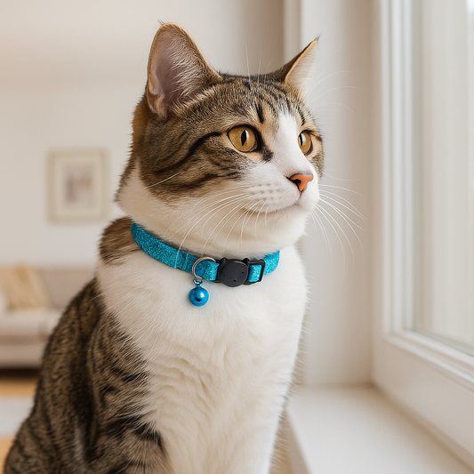 Katzenhalsband mit Sicherheitsverschluss & Glöckchen – Verstellbar & leicht für Freigänger