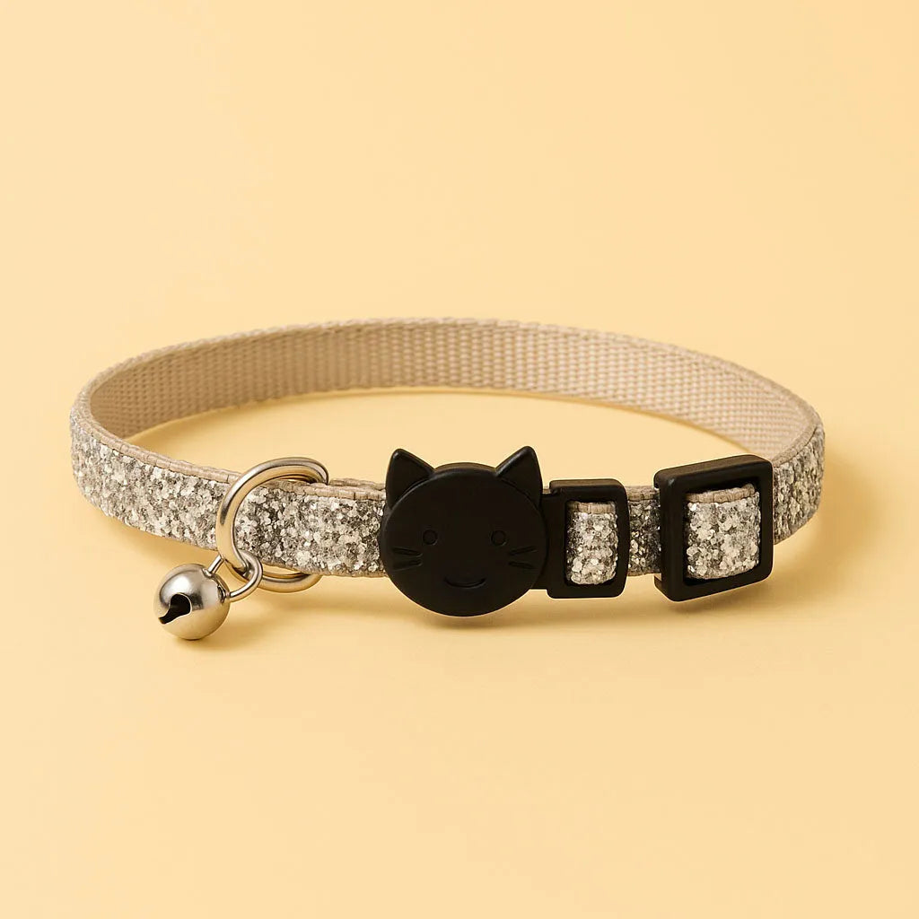Katzenhalsband mit Sicherheitsverschluss & Glöckchen | Verstellbar