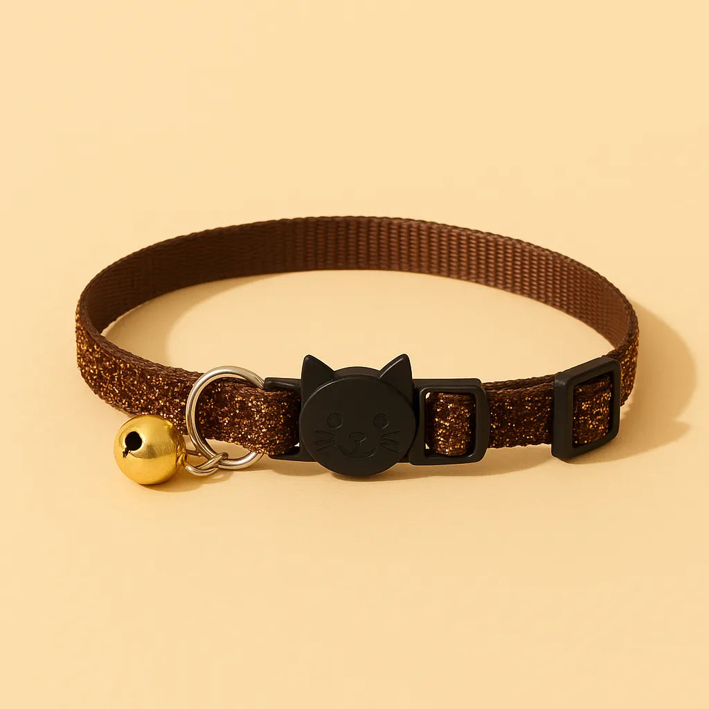 Katzenhalsband mit Sicherheitsverschluss & Glöckchen | Verstellbar