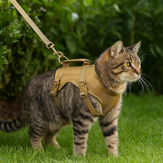 Katzengeschirr mit Leine | Ausbruchsicher, gepolstert & verstellbar