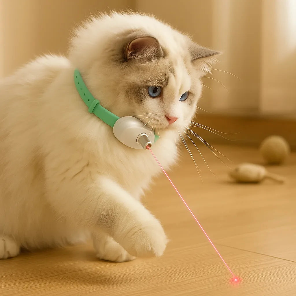 LED-Laser-Halsband für Katzen – Interaktives Spielzeug zur Bewegung & mentalen Auslastung