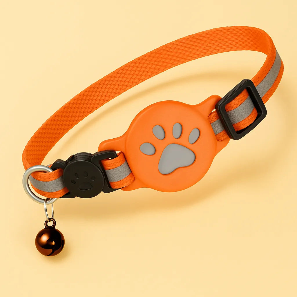 AirTag Katzenhalsband mit Sicherheitsverschluss & Glocke – GPS-Ortung für Freigänger