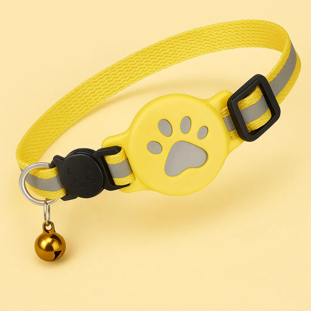 AirTag Katzenhalsband mit Sicherheitsverschluss & Glocke – GPS-Ortung für Freigänger