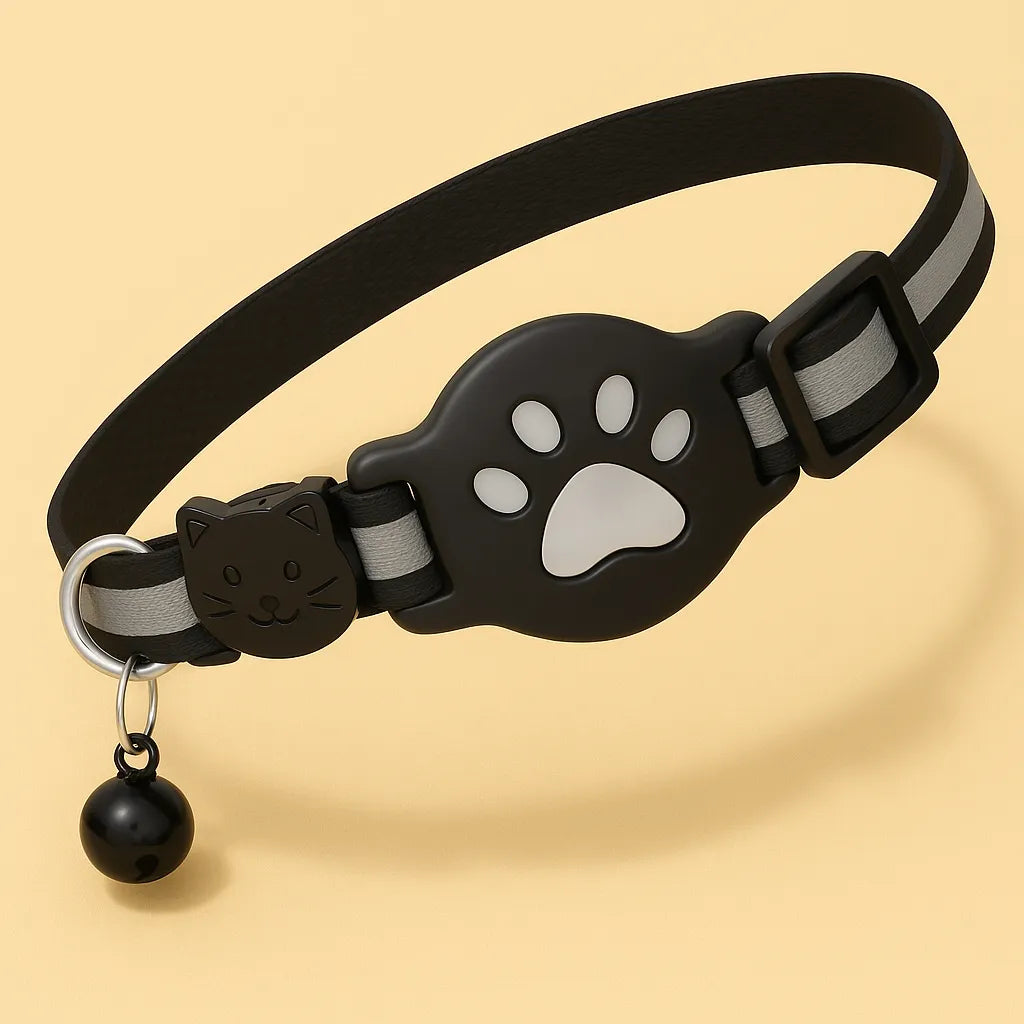 AirTag Katzenhalsband mit Sicherheitsverschluss & Glocke – GPS-Ortung für Freigänger