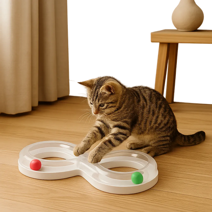 Interaktives Katzenspielzeug mit rollenden Kugeln | Für Wohnungskatzen