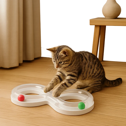 Interaktives Katzenspielzeug mit rollenden Kugeln | Für Wohnungskatzen