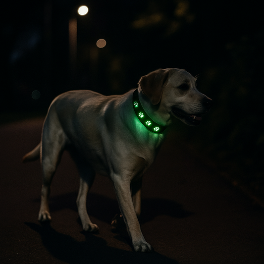 LED Hundehalsband für bessere Sichtbarkeit bei Nacht & Spaziergängen im Dunkeln