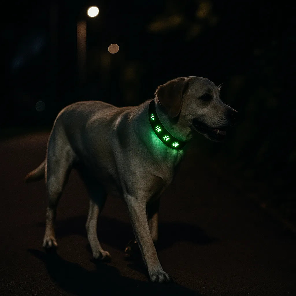 LED Hundehalsband für bessere Sichtbarkeit bei Nacht & Spaziergängen im Dunkeln