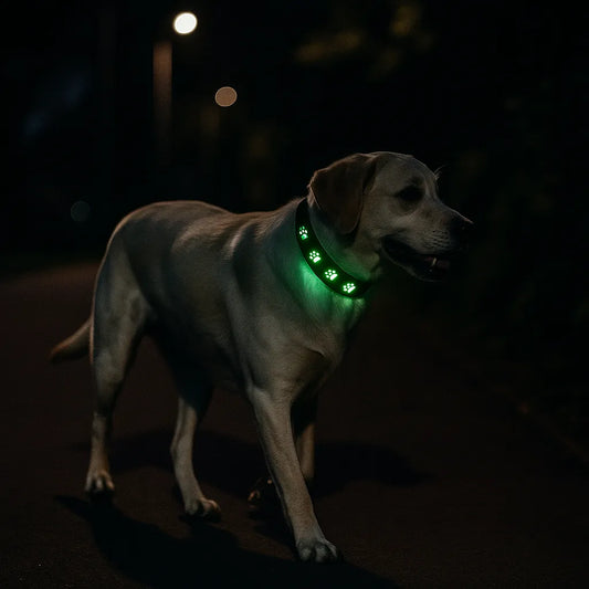 LED Hundehalsband für bessere Sichtbarkeit bei Nacht & Spaziergängen im Dunkeln