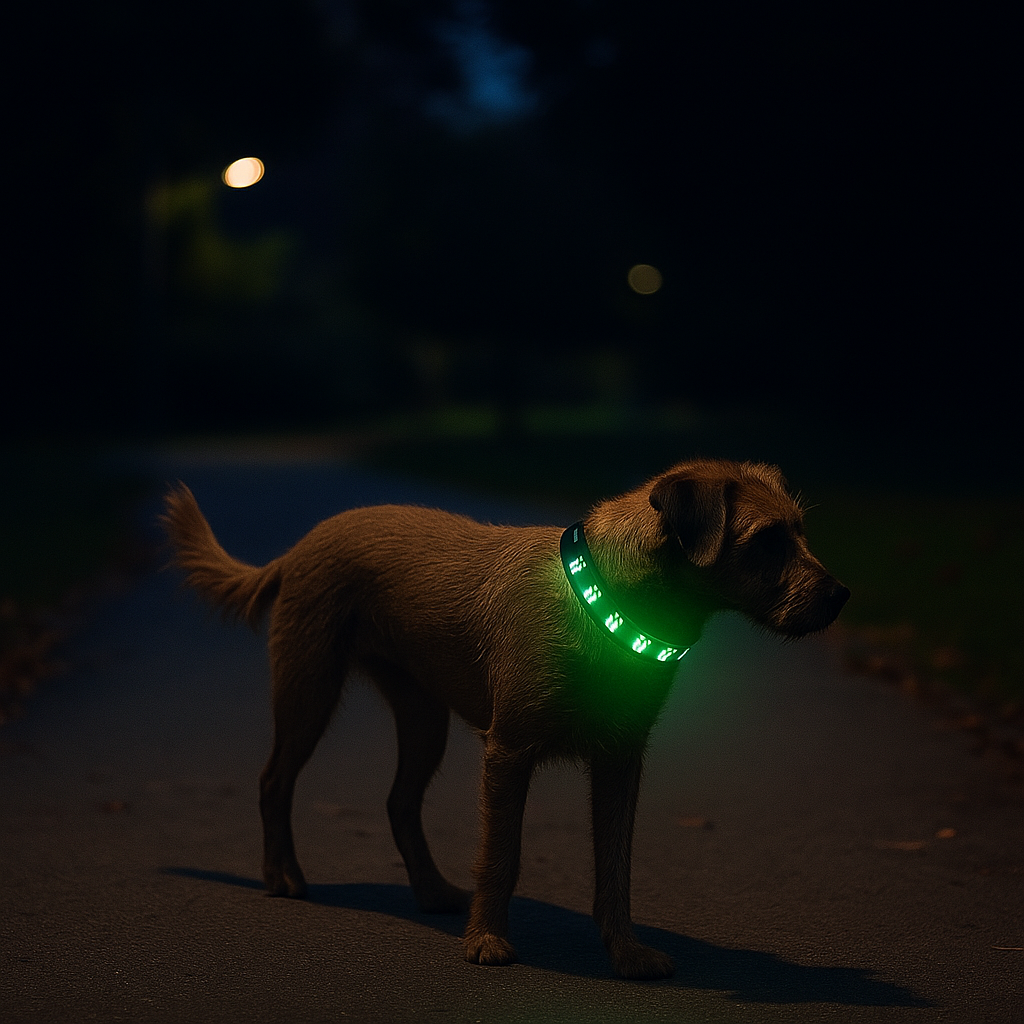LED Hundehalsband für bessere Sichtbarkeit bei Nacht & Spaziergängen im Dunkeln
