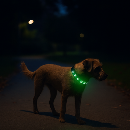 LED Hundehalsband für bessere Sichtbarkeit bei Nacht & Spaziergängen im Dunkeln