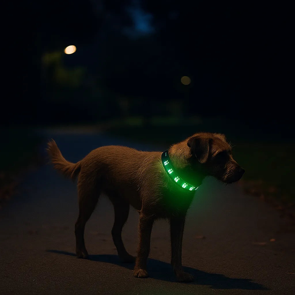 LED Hundehalsband für bessere Sichtbarkeit bei Nacht & Spaziergängen im Dunkeln