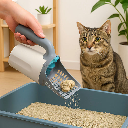 Katzenstreuschaufel mit Sieb & Auffangbehälter | Für Klumpstreu