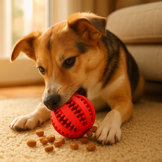 Interaktiver Leckerliball für Hunde zur mentalen Auslastung & Fütterung