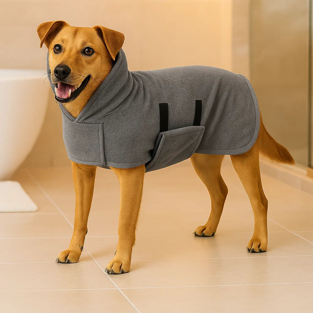 Hundebademantel aus Mikrofaser – Saugfähiger Hunde-Bademantel