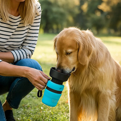 Faltbare Hundewasserflasche mit Trinknapf | Praktisch für unterwegs