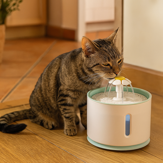 Katzenbrunnen mit Filter | Flüsterleiser Trinkbrunnen für Katzen