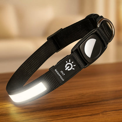 GlowGuard – LED Hundehalsband mit AirTag Halterung & hoher Sichtbarkeit