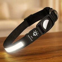 LED Hundehalsband mit AirTag Halterung | Reflektierend & sicher bei Nacht