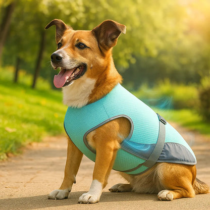 Hundekühlweste mit Geschirrfunktion – Hitzeschutz für Hunde im Sommer