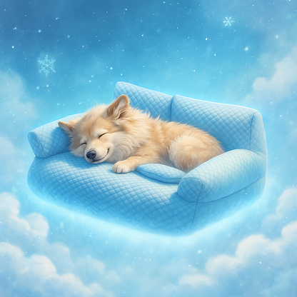 Hundesofa Kühlfunktion – Atmungsaktives Hundebett mit Rückenlehne
