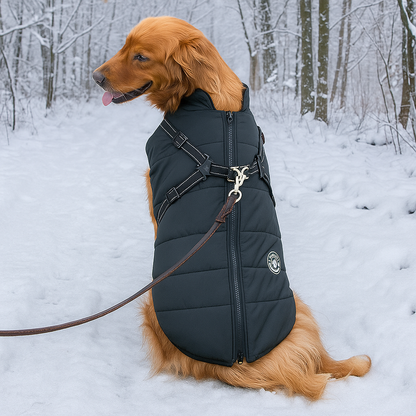 Winterhundejacke mit Geschirr – Warm & Sicher | Für kleine & große Hunde