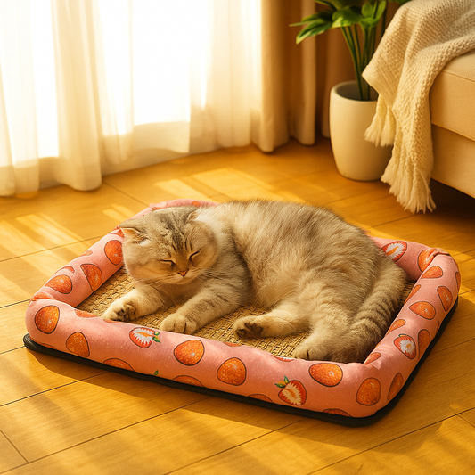 Kühlendes Katzenbett Sommer | Rutschfest & Stilvoll