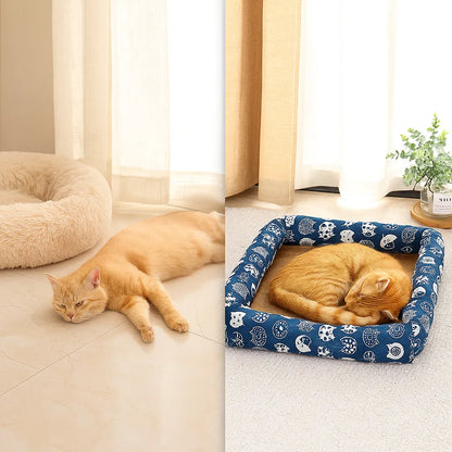Kühlendes Katzenbett Sommer | Rutschfest & Stilvoll