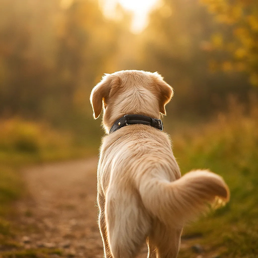 Leder Hundehalsband mit AirTag Halterung – Gepolstert & Sicher