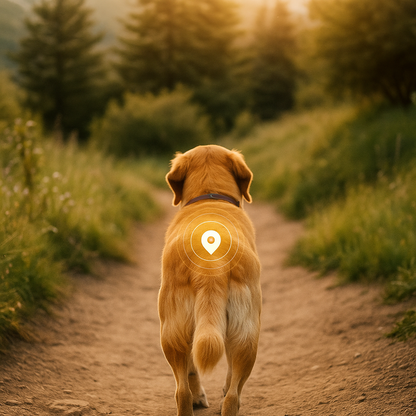 Leder Hundehalsband mit AirTag Halterung – Gepolstert & Sicher