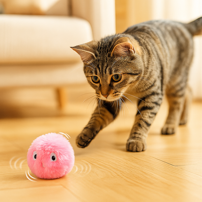 Interaktiver Katzenball mit Tiergeräuschen | Jagd- & Spielzeug für Katzen