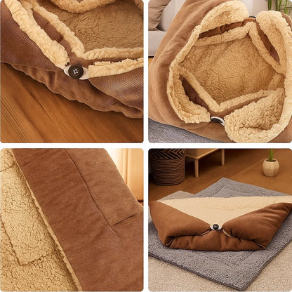2-in-1 Katzenbett & Kuscheldecke – Weiches Kuschelbett für Katzen