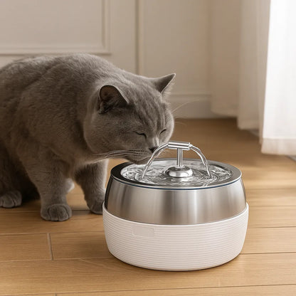 Edelstahl Trinkbrunnen für Katzen & Hunde – Fließendes Wasser