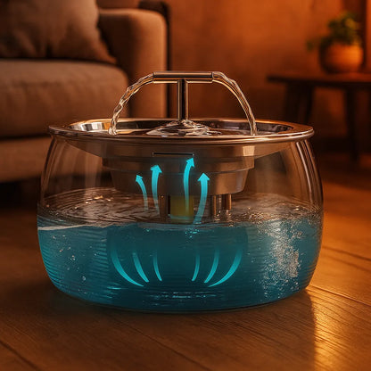 Edelstahl Trinkbrunnen für Katzen & Hunde – Fließendes Wasser