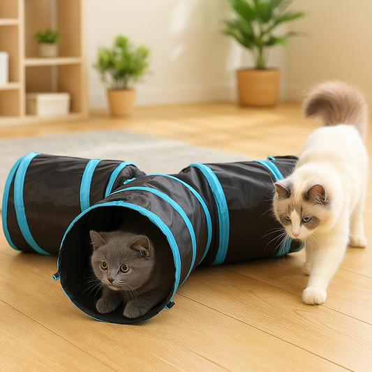Spieltunnel 3-Wege faltbar für Katzen & kleine Hunde | Katzentunnel